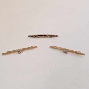 🌞 3/$15 - Lot of 3 Vintage Avon Gold-Tone Bar Brooches/Pins